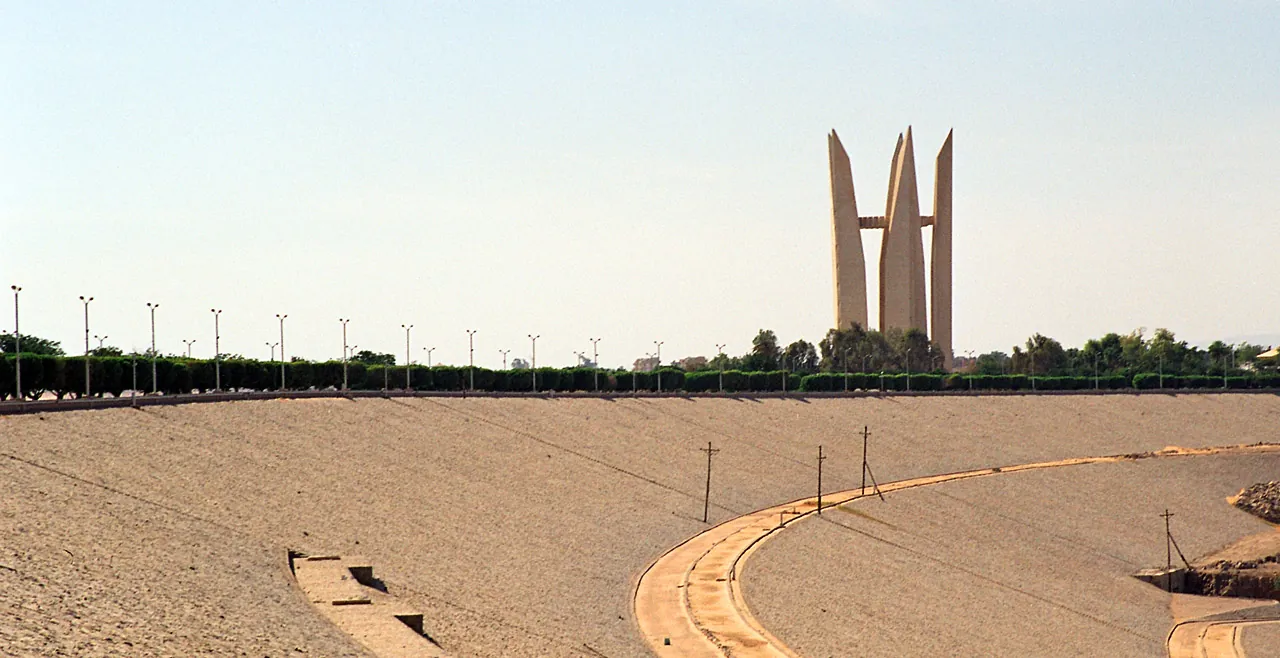 Lotus-shaped Egyptian-Soviet Friendship Monument beside the Aswan High Dam