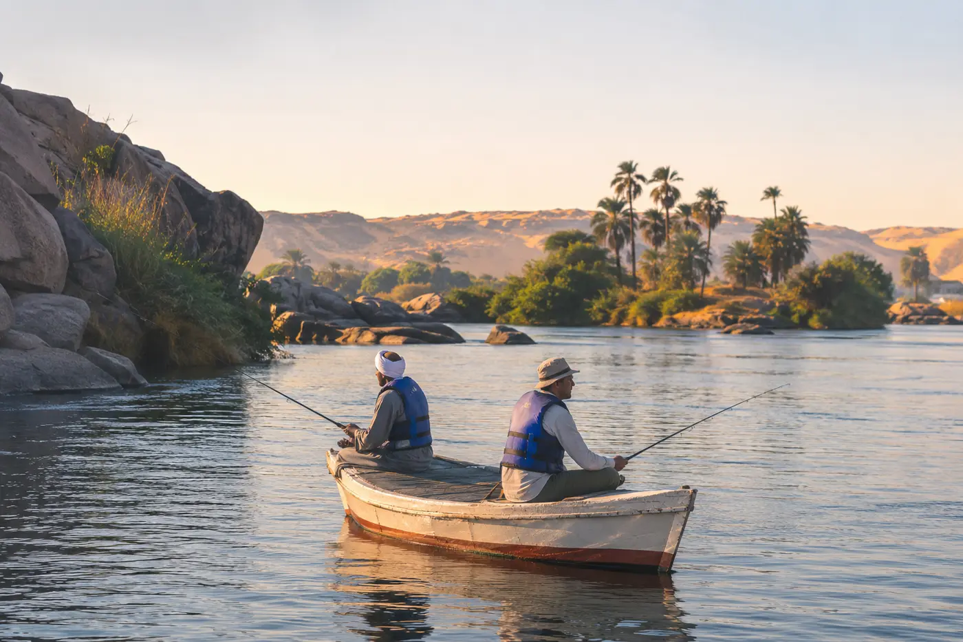 Fishing with a local expert on the Nile in Aswan