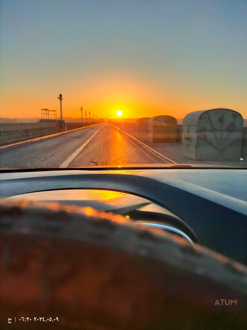 Private transfer road at sunset in Aswan