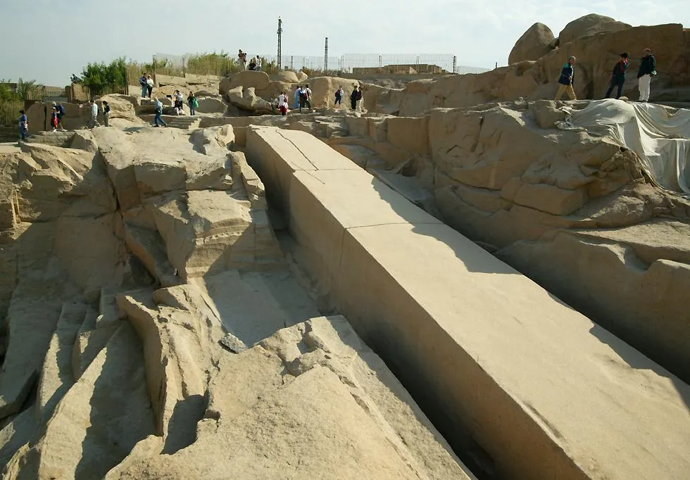 Unfinished Obelisk lying in the ancient granite quarry at Aswan