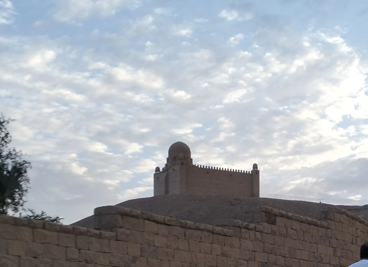 Dome and crenellated walls of the Aga Khan Mausoleum